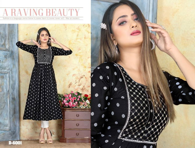 Beauty Queen Poppy1 Rayon Fancy Wear Latest Anarkali Kurti Collection